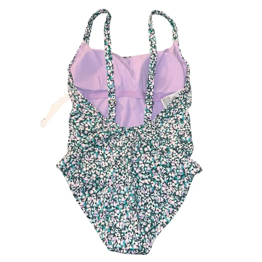 NWT Athleta Hermosa One Piece Swimsuit Floral Print Camo Flora Gables Medium - Picture 4 of 11
